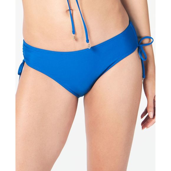 DKNY Womens Solid Ruched Side Tie Bikini Bottoms,Cobalt,XX-Large